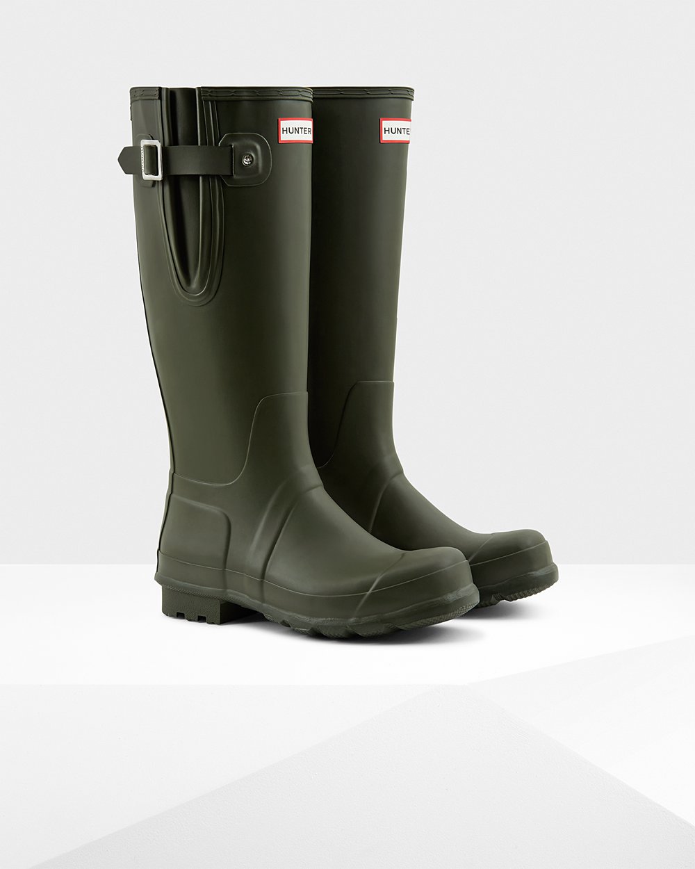 Mens Hunter Original Side Adjustable - Tall Rain Boots Dark Olive - 4802-TWDAN